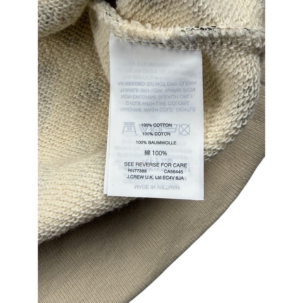 J.Crew Sweatshirt Leopard Print Cream Brown 3/4 Sleeve Boat Neck Women’s Medium - Picture 5 of 9